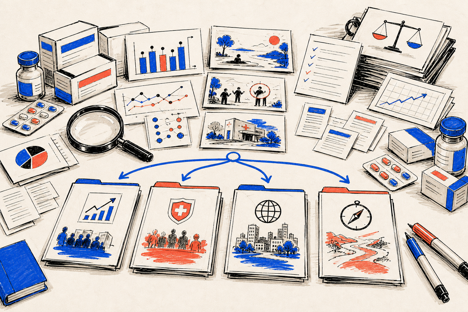Healthcare market signals sorted into four scenario folders